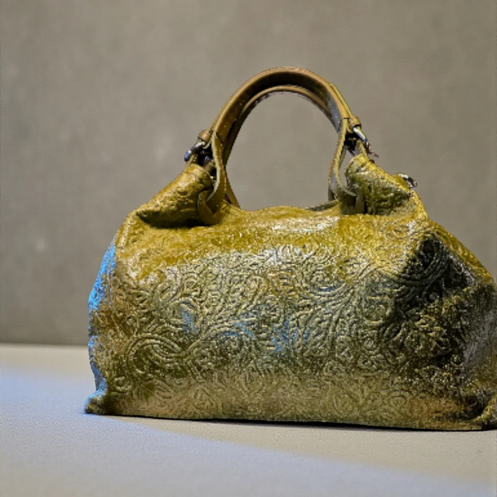 Elegant Olive Green Stella Bianca Italian Satchel NWOT - Picture 9 of 15